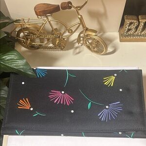 Miche Black Clutch with Colorful Floral Embroidery